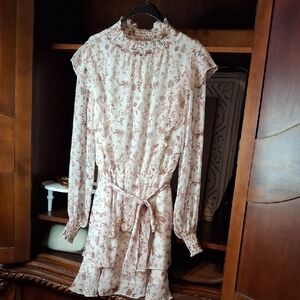 MINKPINK Pink Ruffled Tie Front Sundress